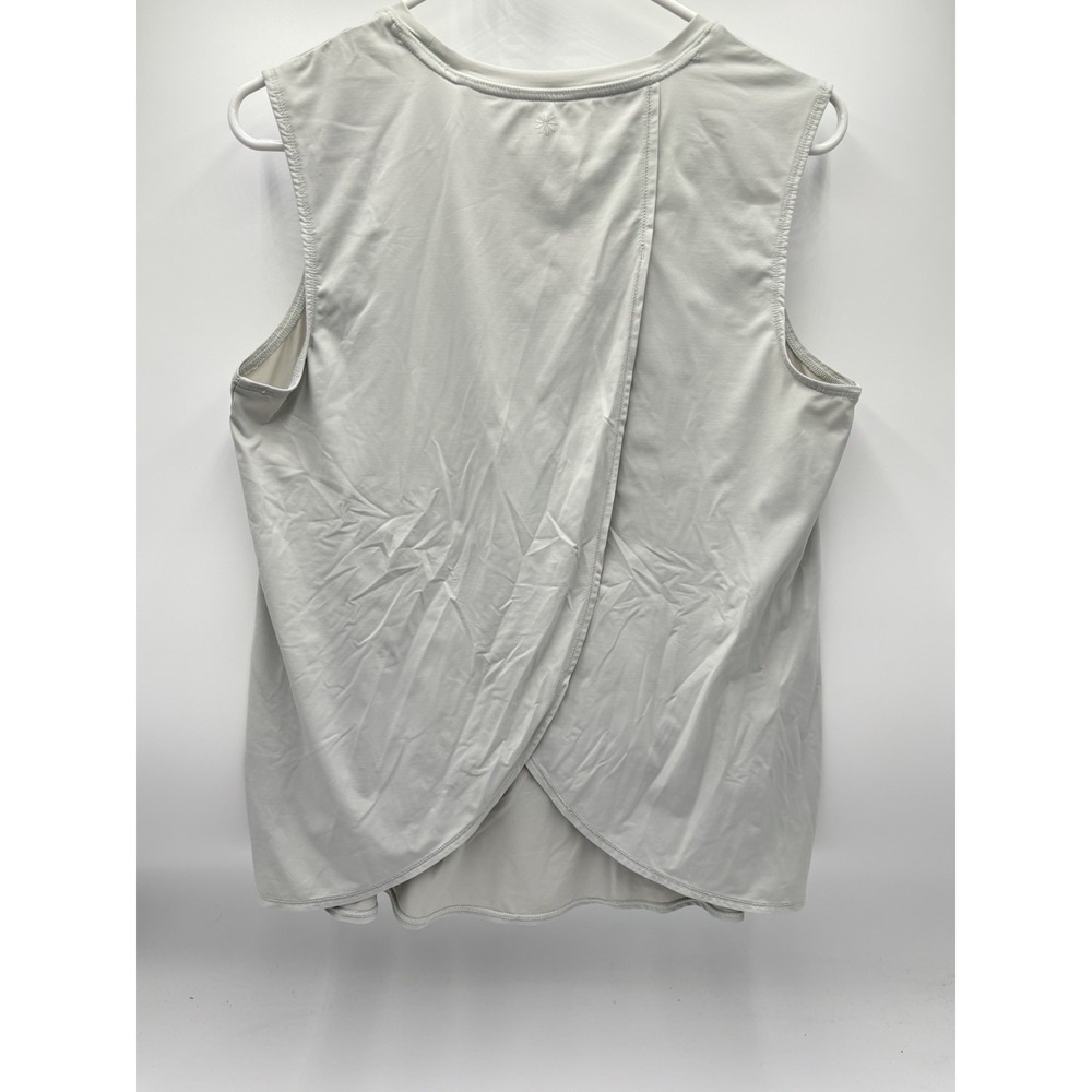 Athleta Open Back Workout Tank Womens Medium Gray Yoga Gym Athleisure Top - Picture 4 of 9